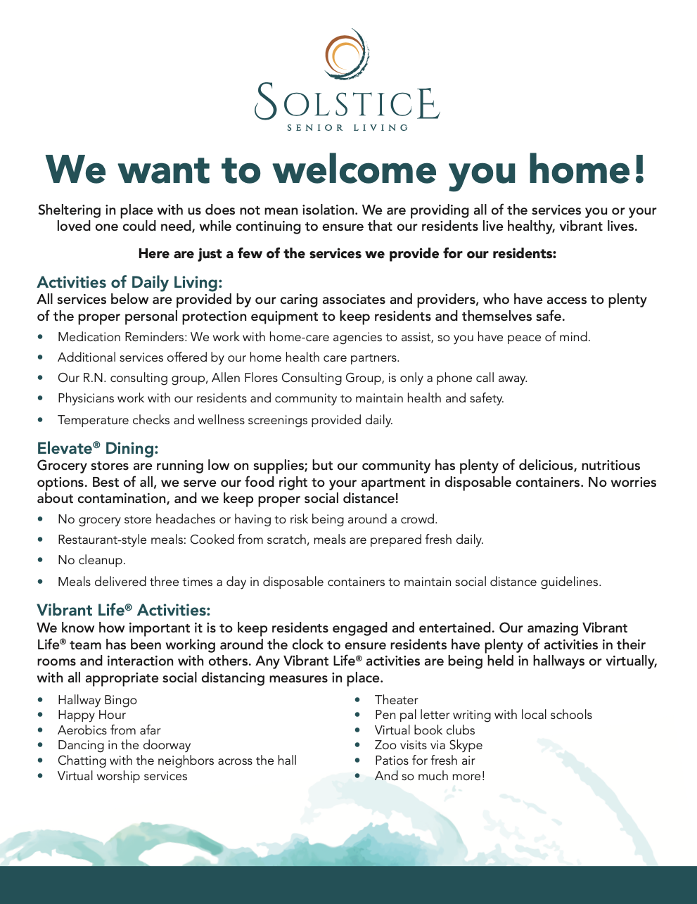 COVID Response and Services Flyer