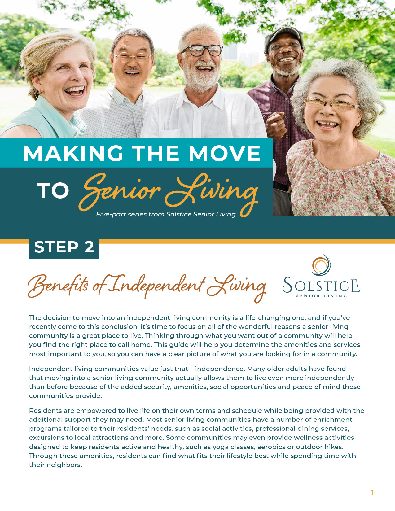 Step 2: Benefits of Independent Living