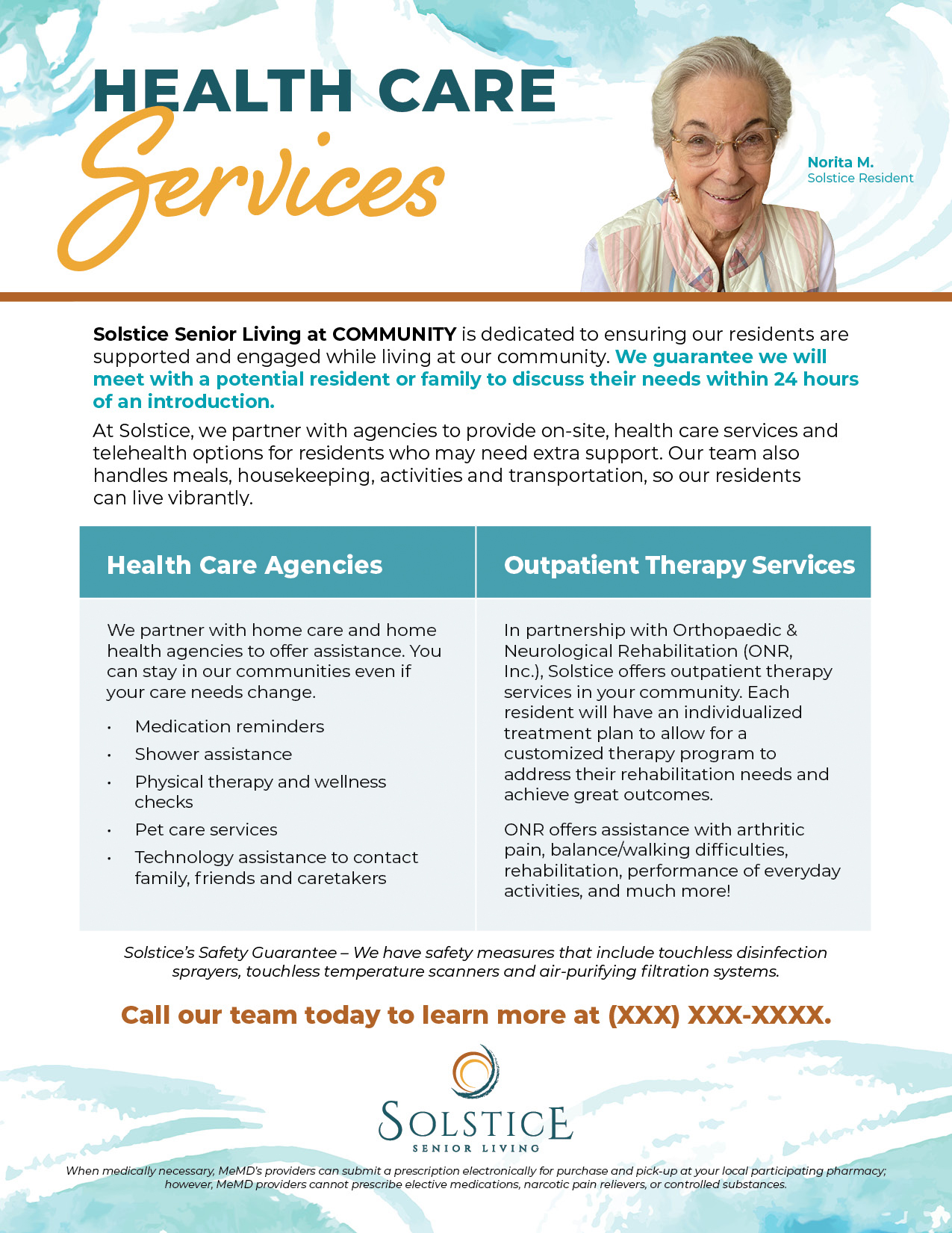 Health Care Services flyer
