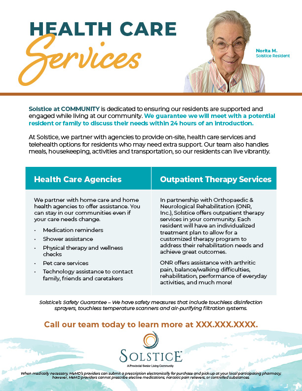 Health Care Services flyer