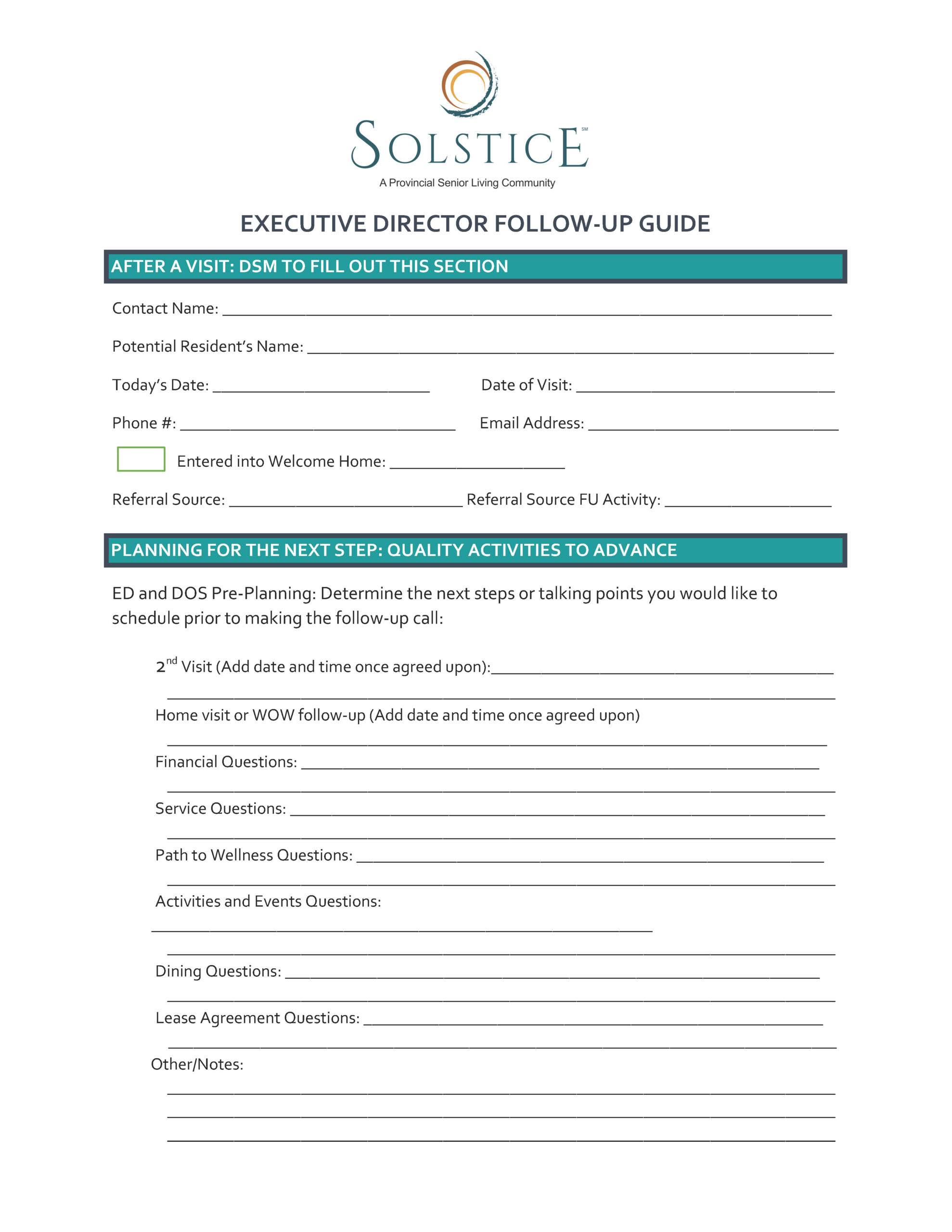 Executive Director Follow Up