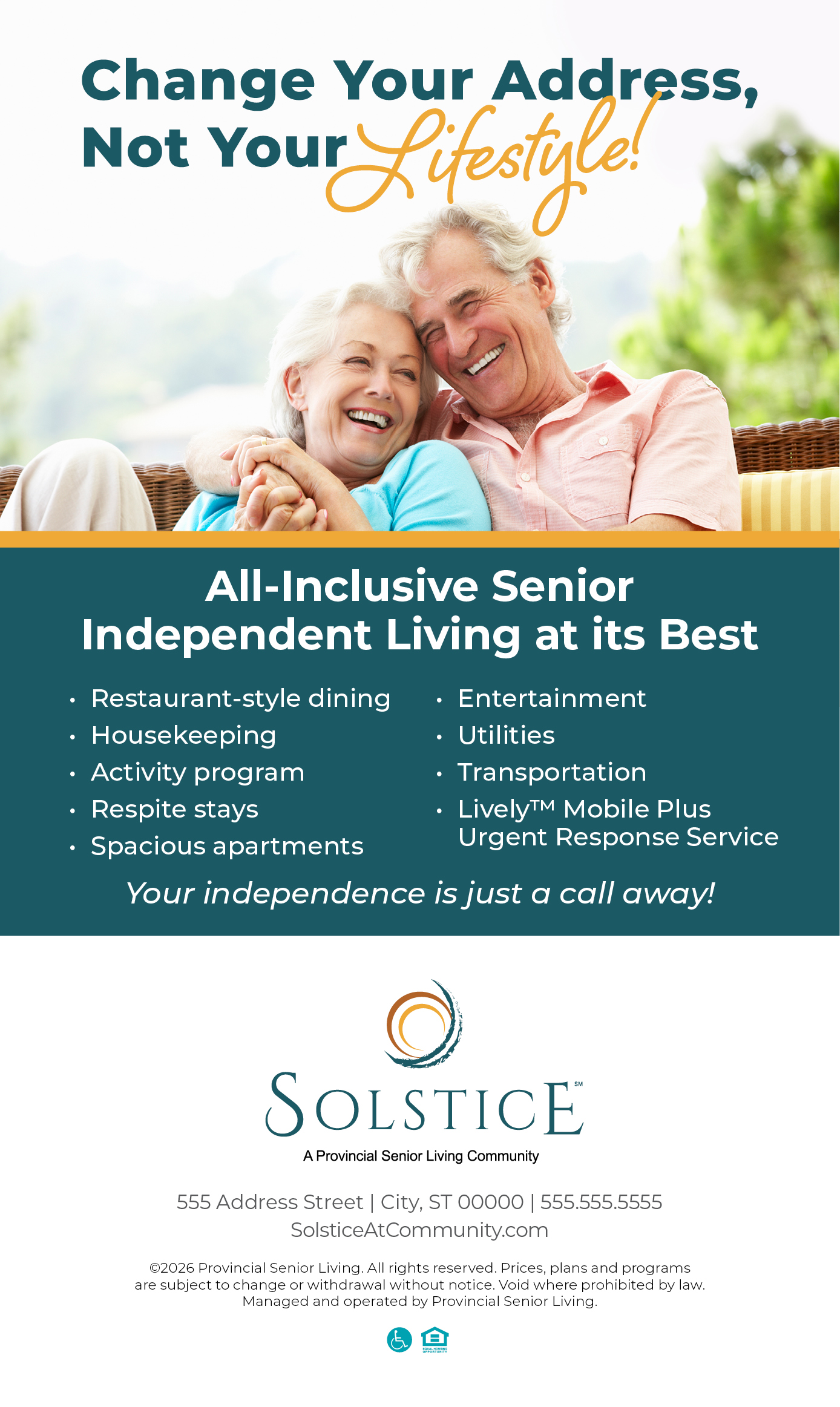 Change your address not your lifestyle ad