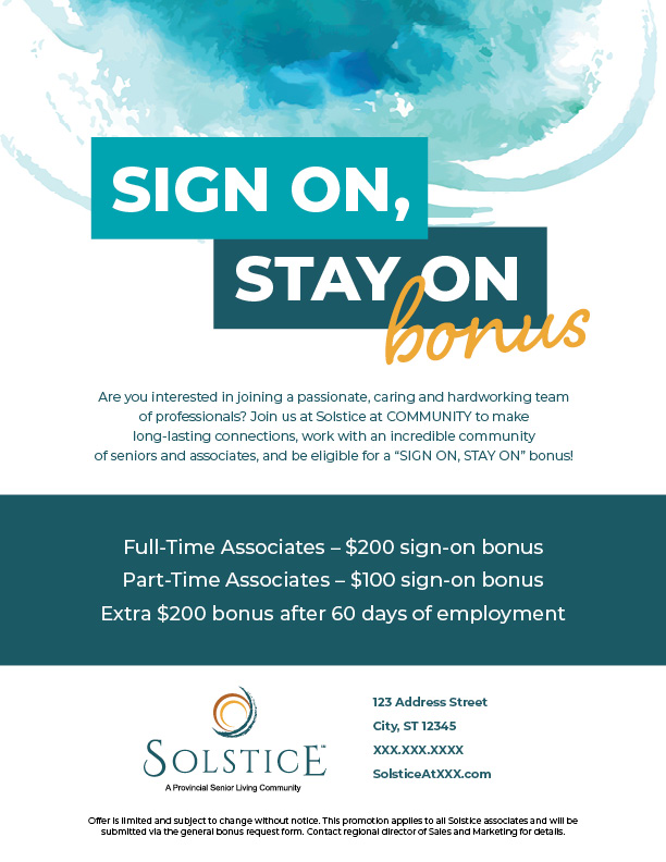 Sign On Stay On bonus flyer