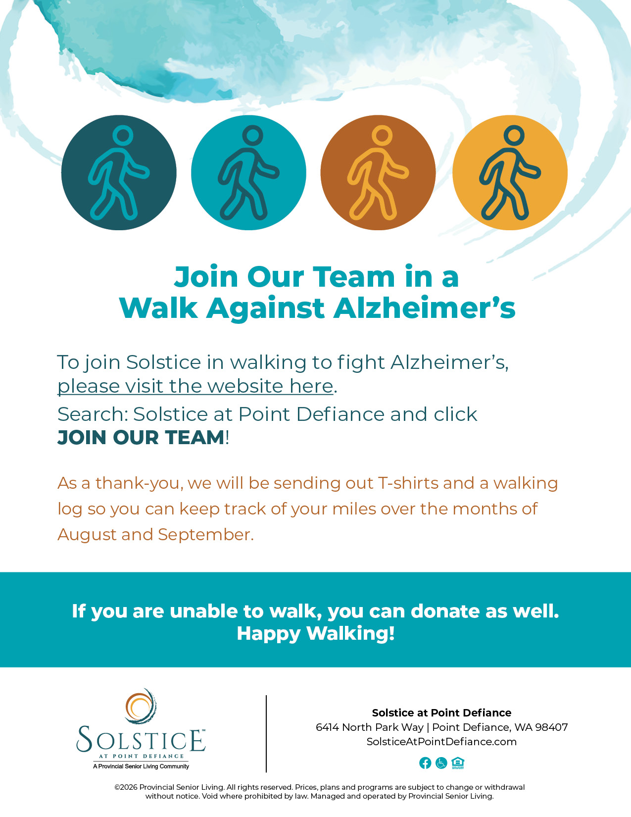 Alzheimer's Walk Fundraiser flyer